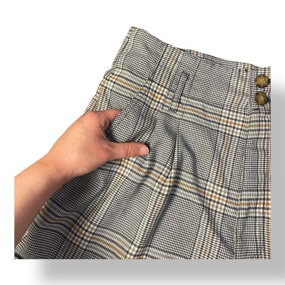 Abercrombie & Fitch Plaid‎ High-Waisted Shorts Womens Size M Preppy - Picture 6 of 10